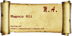 Magocs Ali névjegykártya